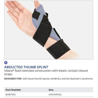 DJO Bell-Horn Abducted Thumb Splint - Mild Support Universal