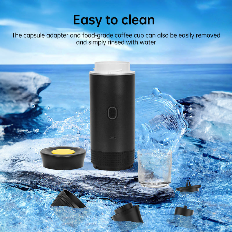2025 Upgraded 3-in-1 Cordless Coffee Maker - 20Bar Portable for Car/Camping/Home, Capsule/Powder, USB Fast Heat - Korvel