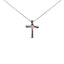 Collier Pendentif Croix en Cœur en Argent Sterling Plaqué Or Rose 14K