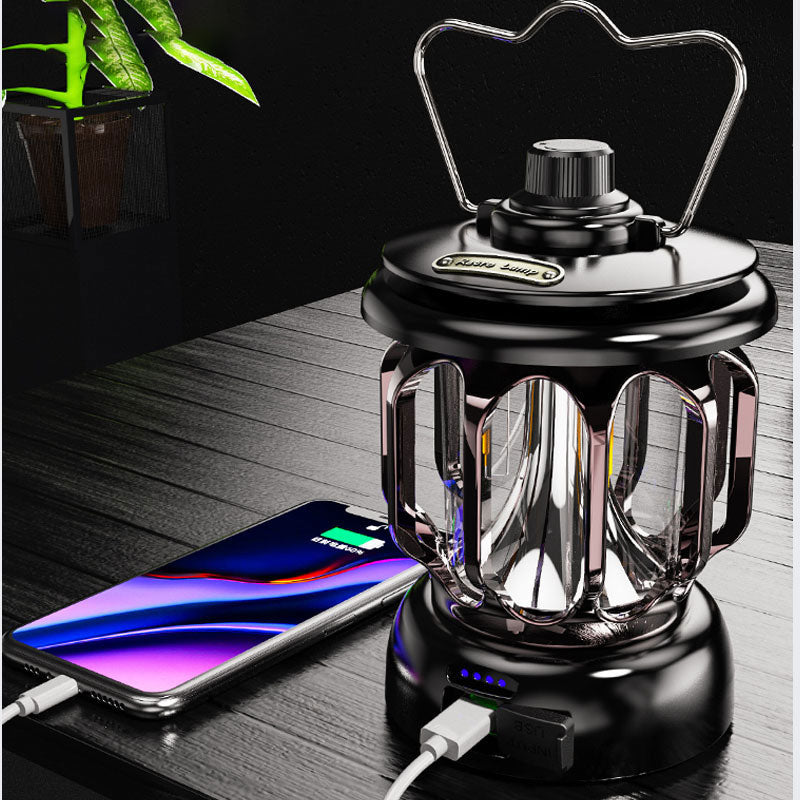 Led retro outdoor camping lamp white long battery life rechargeable tent camping lamp - Korvel