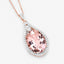 Pendentif en Morganite et Diamant Blanc de 9,31 Carats en Or Rose 14K