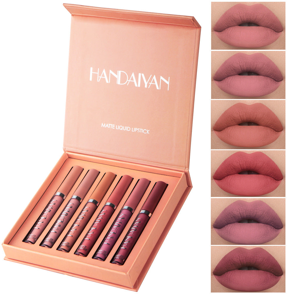 HANDAIYAN Set de Brillos Labiales de 6 Piezas en Caja de Regalo Elegante