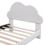 Twin Size Upholstered Cloud-Shape Bed ,Velvet Platform Bed with Headboard,No Box-spring Needed,Beige - Korvel
