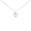 Collar con colgante de cruz en forma de corazón de plata esterlina chapada en oro rosa de 14K y diam