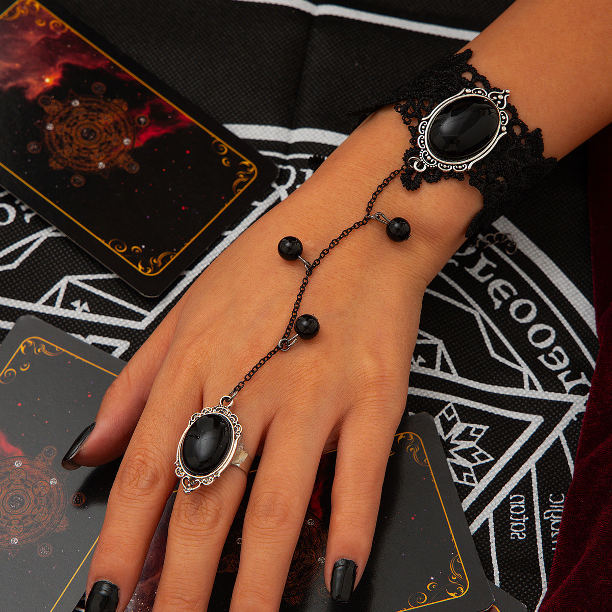 Bracelet à franges en diamant noir élégant pour femmes
