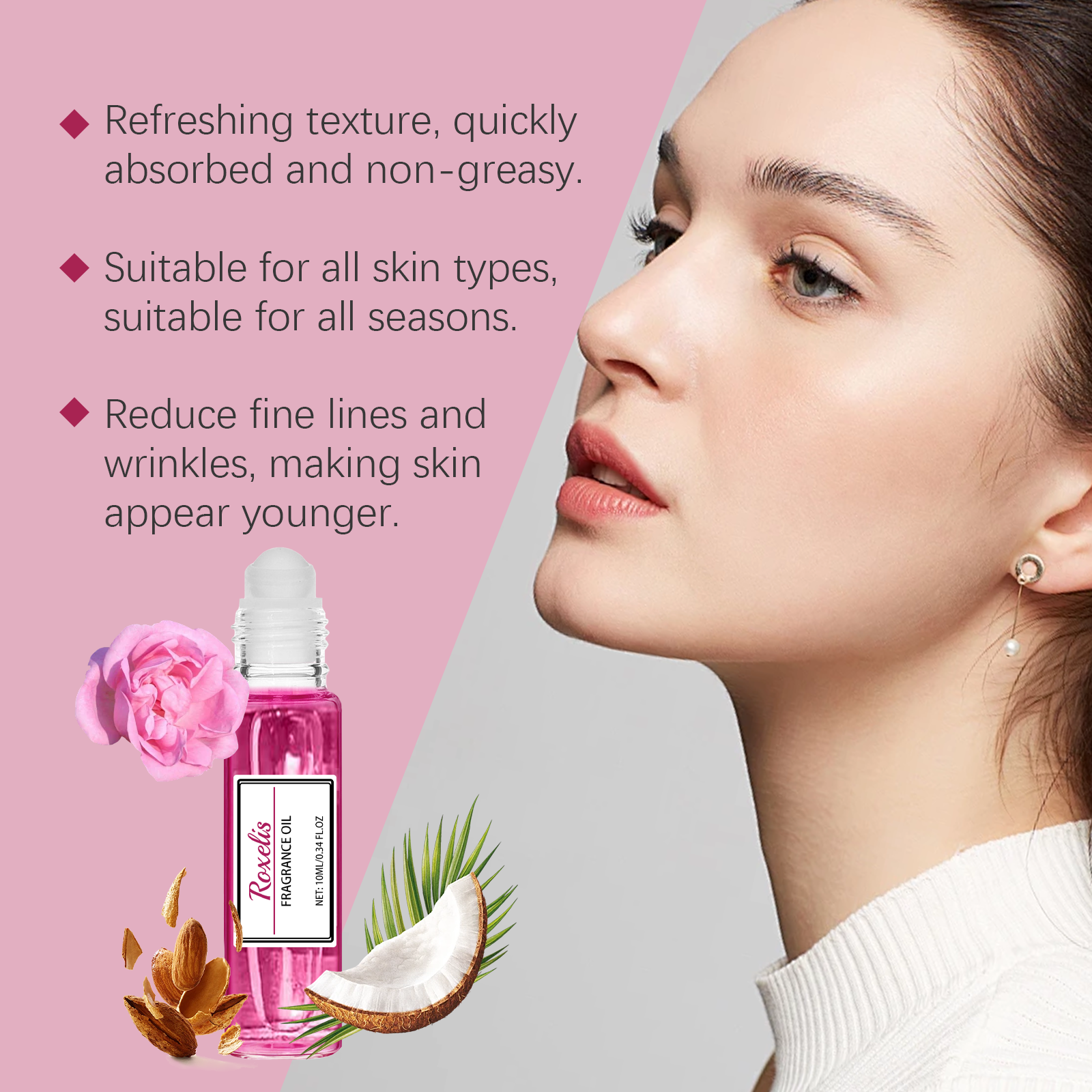 Women's Roll-On Perfume Rose Wrist And Neck With Fragrance Portable Portable Fresh Niche Fragrance Perfume - Korvel