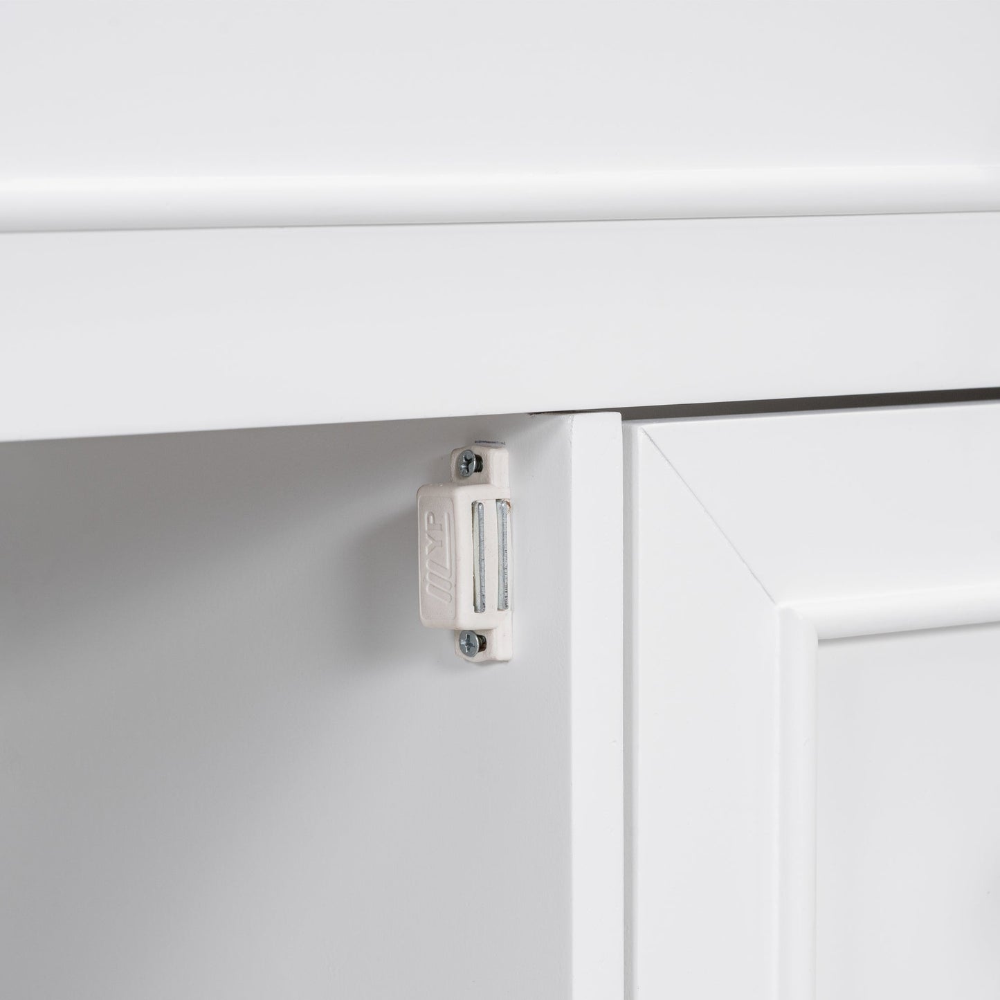 30" Bathroom Vanity with Sink Top, Bathroom Vanity Cabinet with Door and Two Drawers, Solid Wood Frame, One Package, White - Korvel