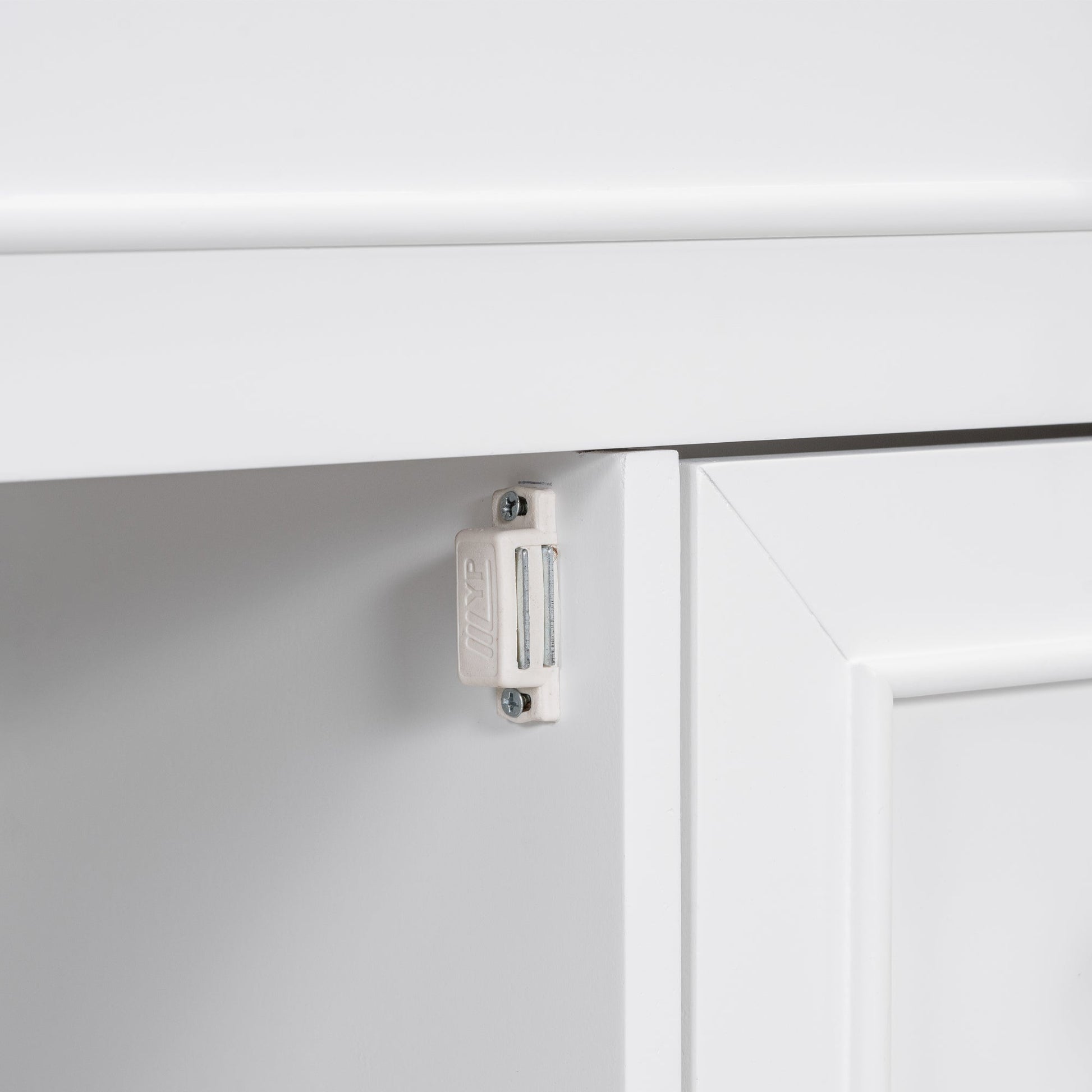 30" Bathroom Vanity with Sink Top, Bathroom Vanity Cabinet with Door and Two Drawers, Solid Wood Frame, One Package, White - Korvel