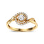 Anillo de Compromiso en Oro Amarillo de 14K con Diamantes Halo de 1/3 Cttw - Talla 7