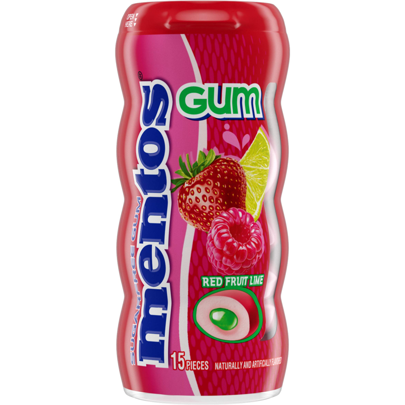 Mentos Sugar-Free Gum, Red Fruit & Lime - 15 ct