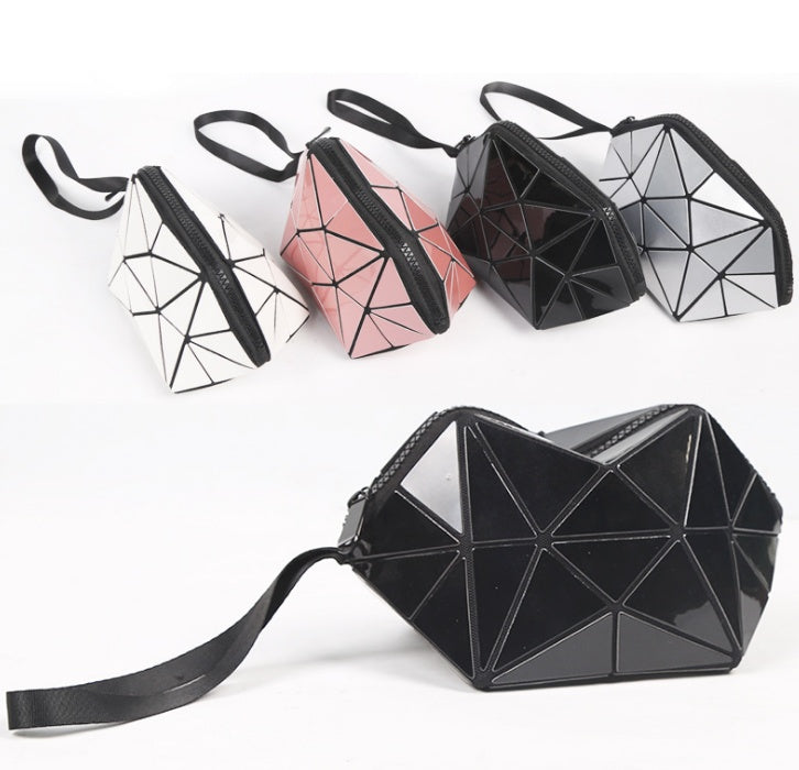 Fashion Geometric Cosmetic Bag for Women - Lightweight Organizer