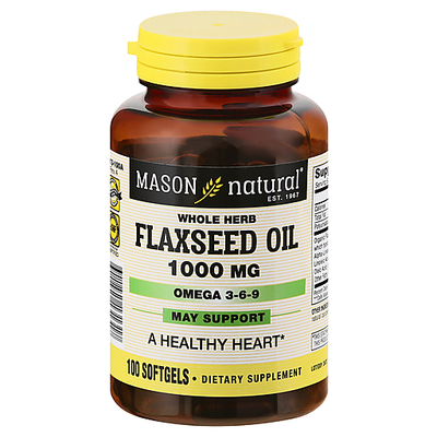 Mason Natural® Flaxseed Oil Softgels – Plant-Based Omega Support
