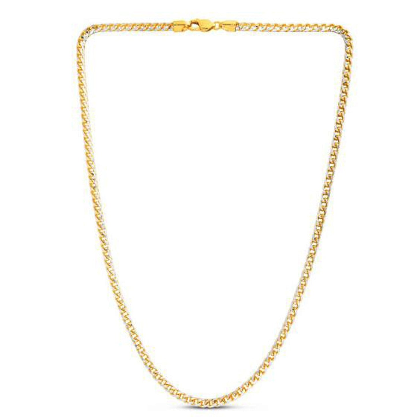 Chaîne Franco Pave Ronde en Or Jaune 14k - 4,00 mm
