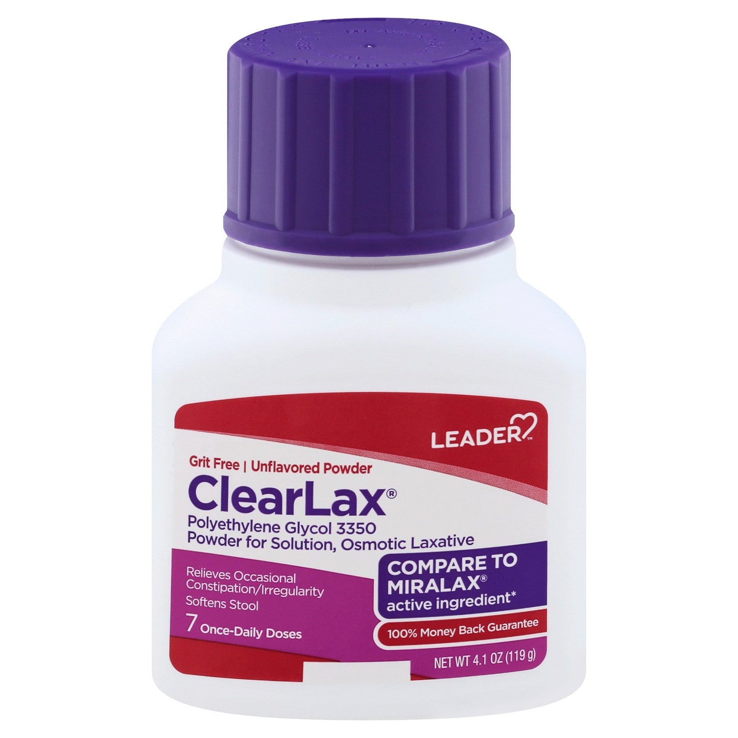 Polvo Laxante Leader 4.1 Oz - Alivio Suave para el Estreñimiento Ocasional