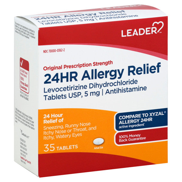 Leader 24hr Allergy Relief Tablets - 35 Count