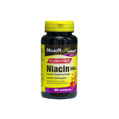 Mason Natural Niacine sans flush 500 mg – 60 capsules