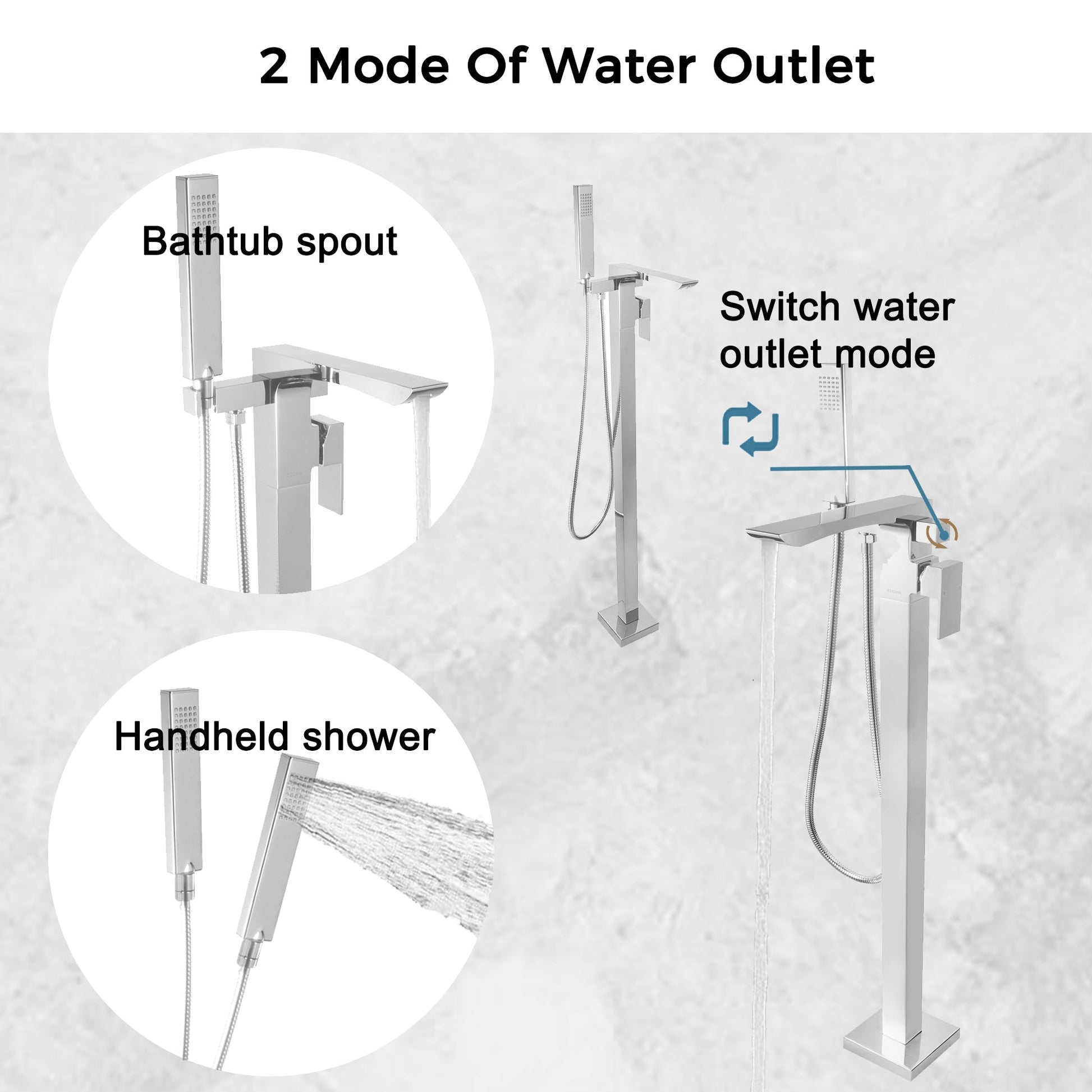 Single Handle Floor Mounted Freestanding Tub Filler - Korvel