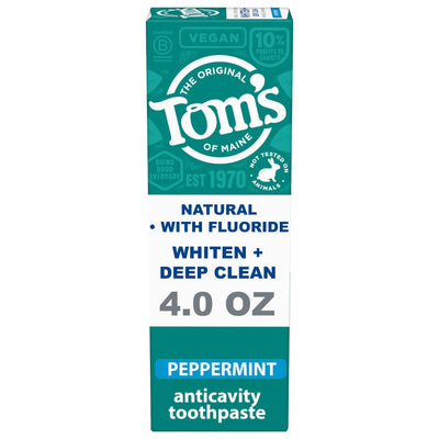 Tom's of Maine Whiten+Deep Clean Toothpaste - Peppermint 4 Oz