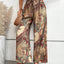 Printed Wide Leg Pants - Korvel