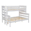 Wood Twin over Full Bunk Bed with Ladder White - Korvel