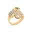 Anillo de cóctel con diamantes en canal de oro amarillo de 14K - Talla 7