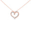 14K Rose Gold Plated Sterling Silver Diamond Heart Pendant Necklace