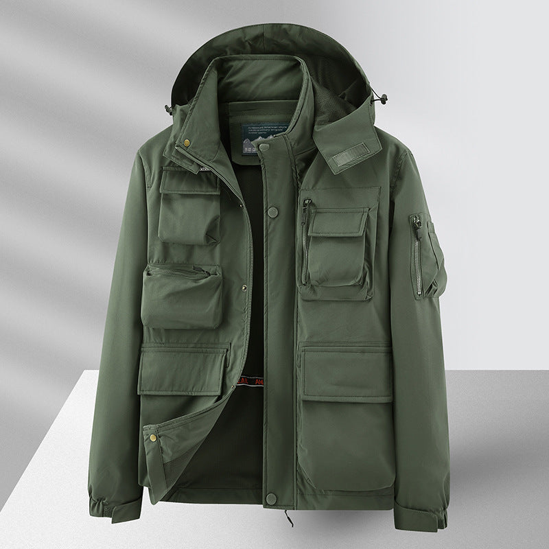 Veste de sport imperméable multi-poches pour homme