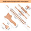 Beech wood therapy scraping cup, meridian dredging roller, tendon rolling stick, scraping board, head massager, massage set - Korvel