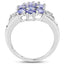 Bague de fiançailles en argent sterling avec tanzanite véritable de 2,21 carats
