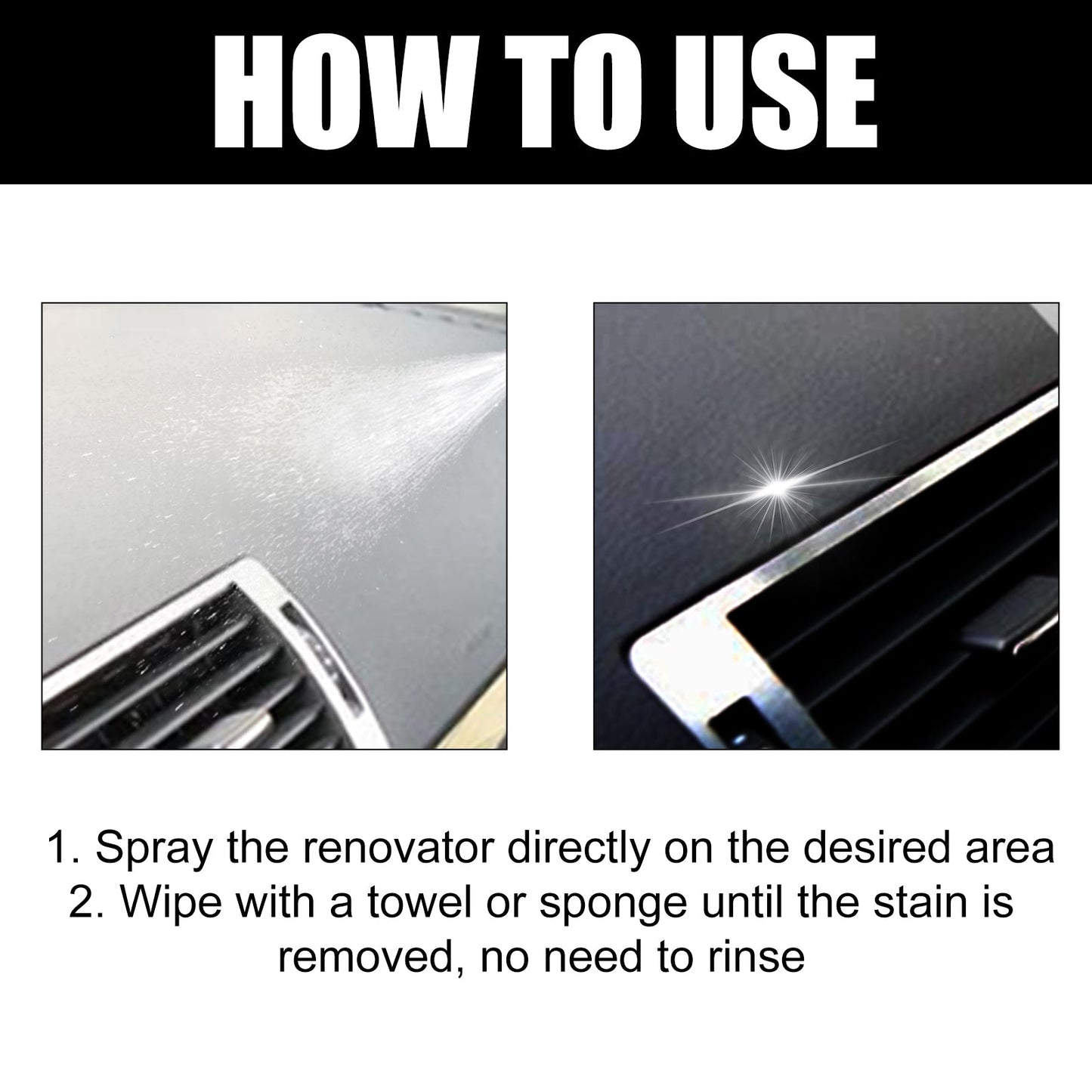 Car Interior Renovation Spray, Seat Interior Instrument Panel Cleaning Decontamination Maintenance Refurbishing Care Agent - Korvel