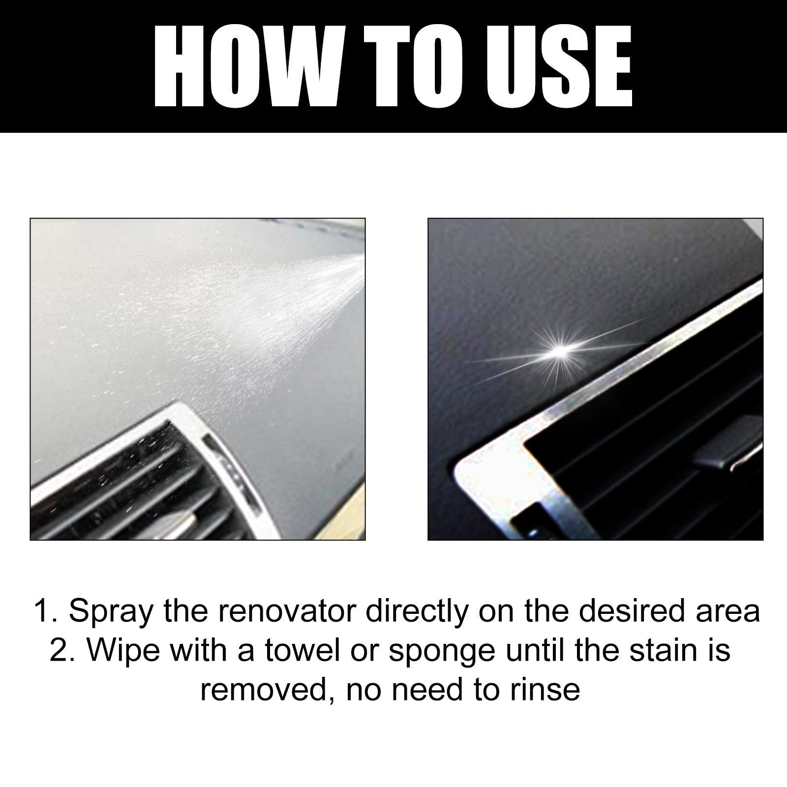 Car Interior Renovation Spray, Seat Interior Instrument Panel Cleaning Decontamination Maintenance Refurbishing Care Agent - Korvel