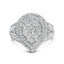 Sterling Silver 1 Cttw Diamond Pear-Shaped Triple Halo Cluster Ring