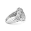 Sterling Silver 1 Cttw Diamond Pear-Shaped Triple Halo Cluster Ring