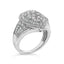 Sterling Silver 1 Cttw Diamond Pear-Shaped Triple Halo Cluster Ring