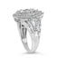 Sterling Silver 1 Cttw Diamond Pear-Shaped Triple Halo Cluster Ring