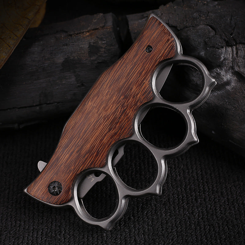 Cuchillo Plegable de Mango de Madera Premium para Aventuras al Aire Libre