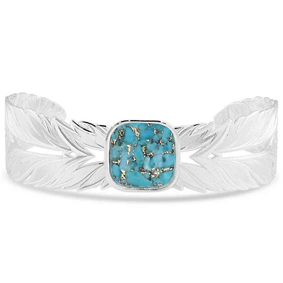Turquoise Dream Feather Cuff Bracelet - Korvel