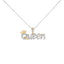 Collier en Plaqué Or 14K en Argent Sterling avec Pendentif Nom "Reine" et Diamants