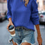 Sweatshirt à col rond texturé à manches longues