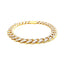 Bracelet en chaîne curb en or bicolore 14k avec pavé blanc