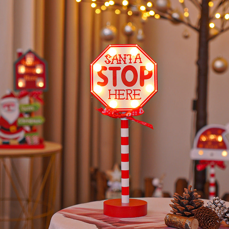 LED Christmas decorative lights, stop signs, Christmas hats, crown shaped lights, storefront ambient lights - Korvel