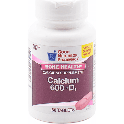 Good Neighbor Pharmacy Calcium Plus + D3 600 Mg, 60 Tablets
