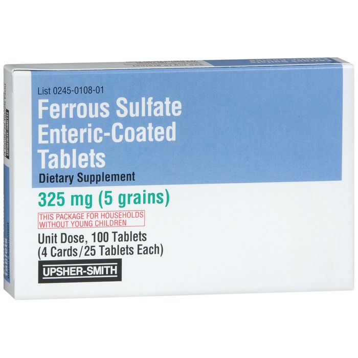 Comprimés de sulfate ferreux enrobés entériques Upsher-Smith, 325 mg - 100 unités
