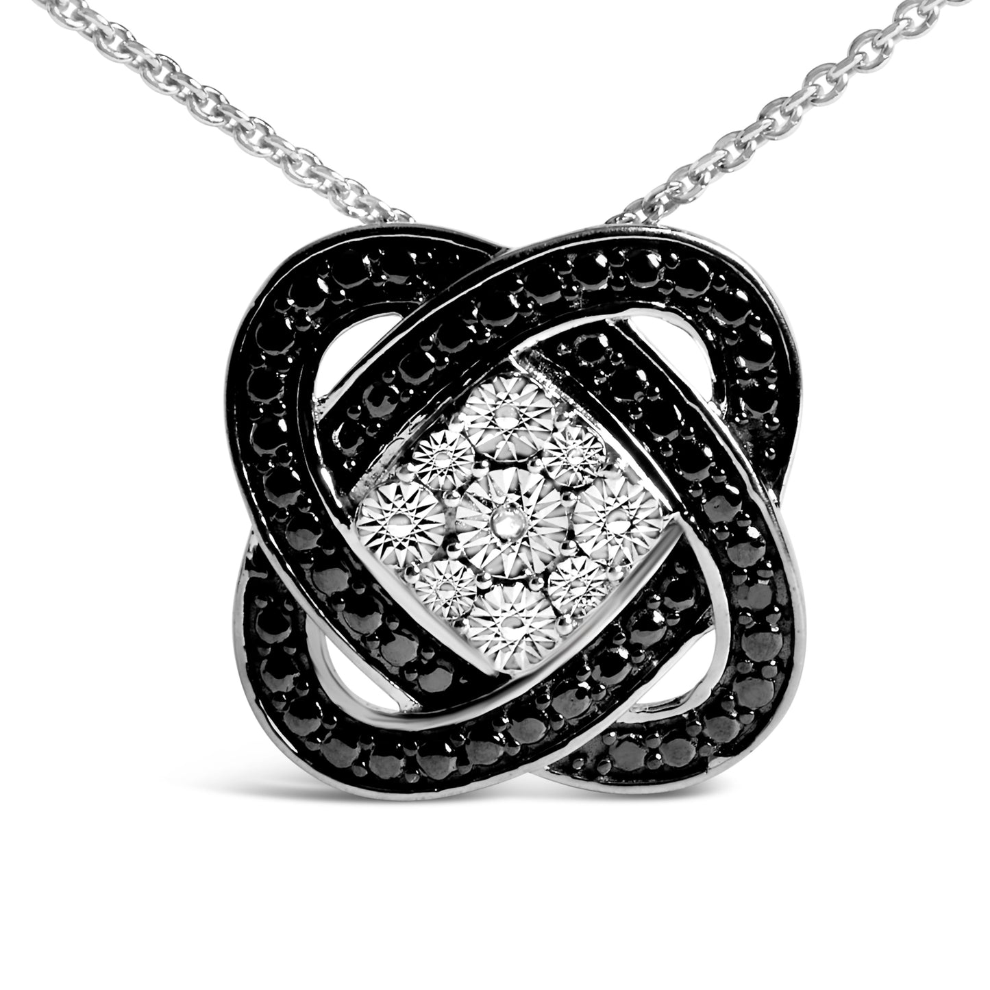 Black Rhodium Plated Sterling Silver Diamond Accent Necklace