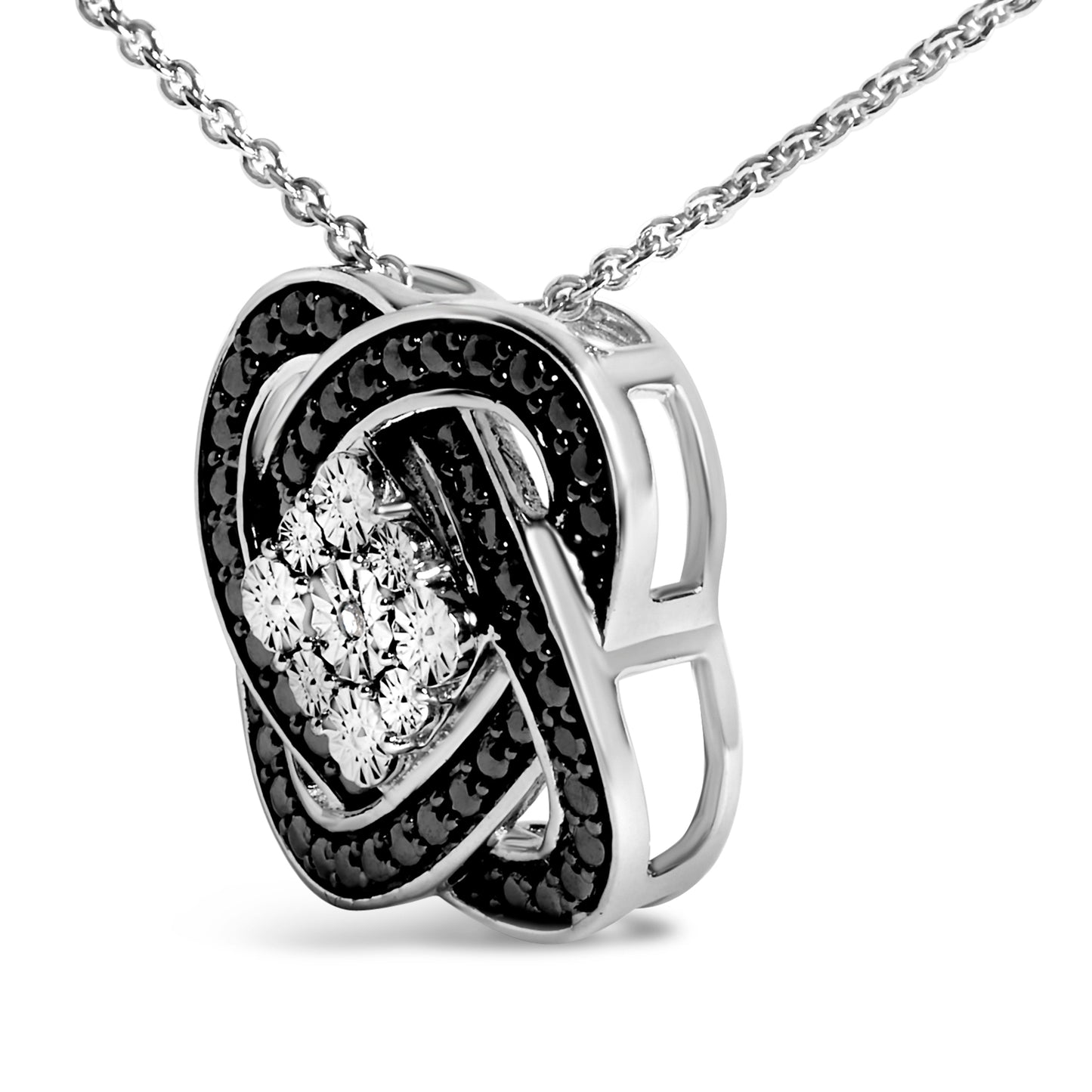 Black Rhodium Plated Sterling Silver Diamond Accent Necklace