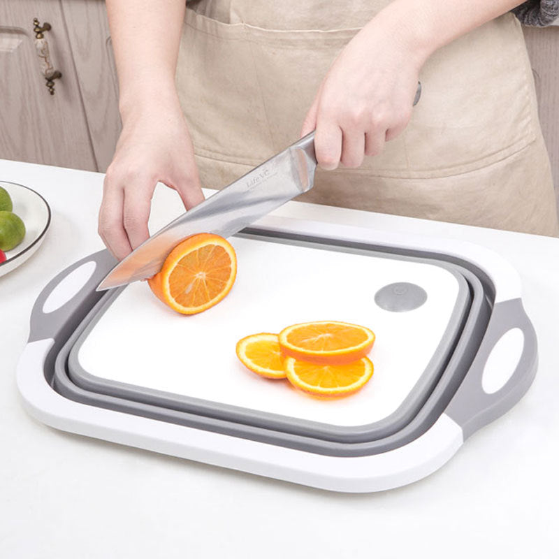Household Multifunctional Folding Chopping Board Household Japanese Folding Board 3 In 1 All Vegetable Washing Storage - Korvel