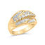14K Yellow Gold 1.00 Cttw Diamond Cocktail Cluster Ring - Size 7