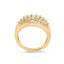 14K Yellow Gold 1.00 Cttw Diamond Cocktail Cluster Ring - Size 7