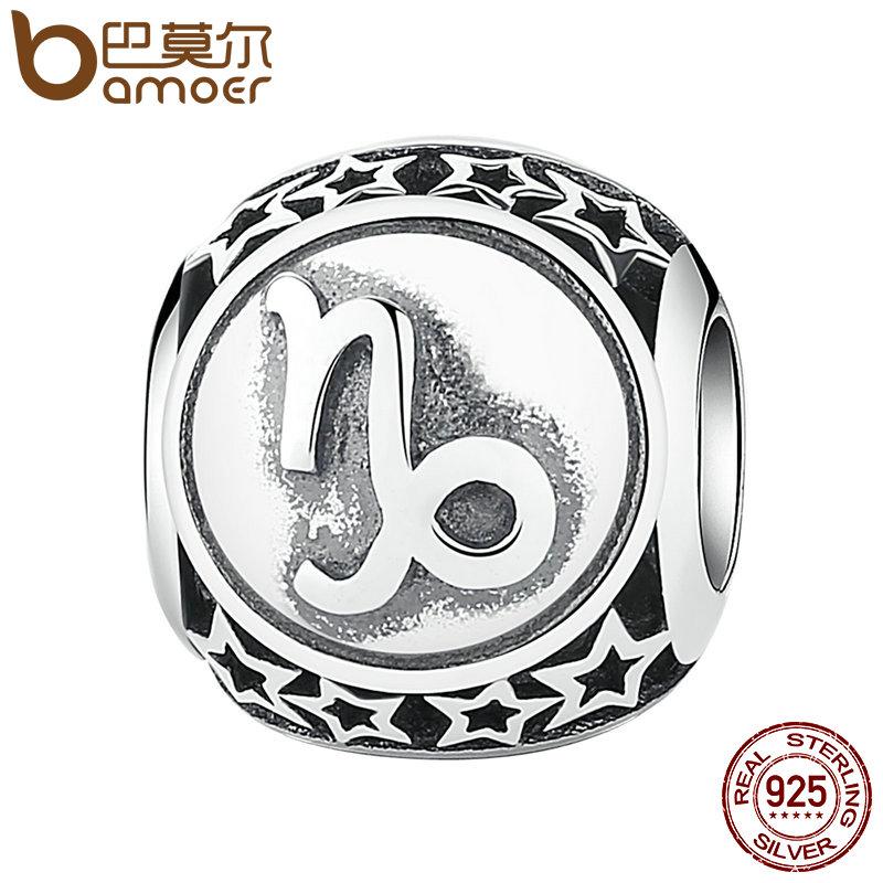 BAMOER 925 Sterling Silver Aquarius Star Sign Zodiac Beads Charms fit Bracelets PSC048 - Korvel