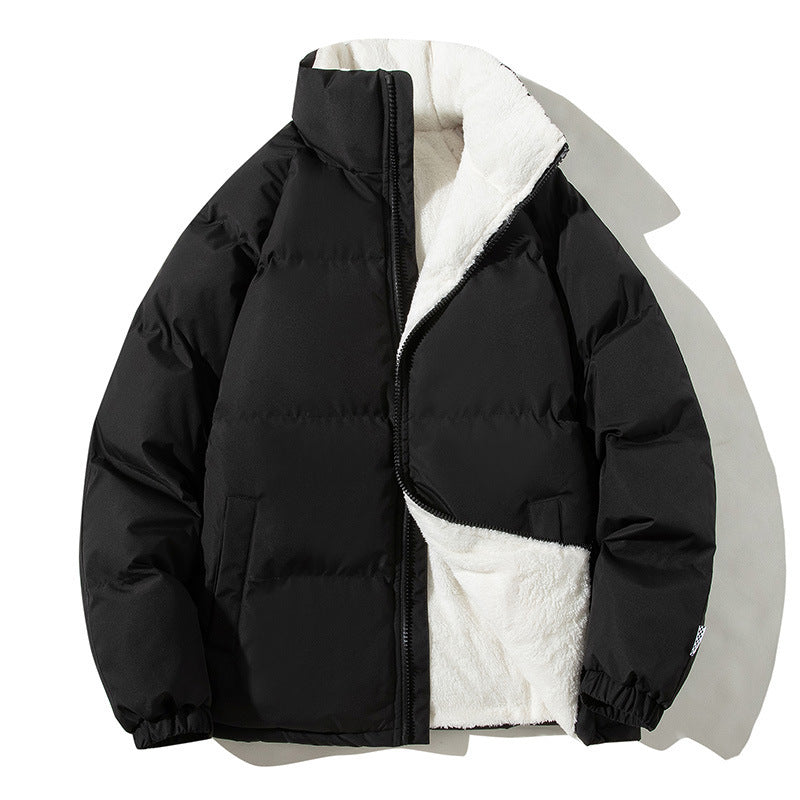 Chaqueta Puffer de Cuello Alto para Parejas con Bolsillos